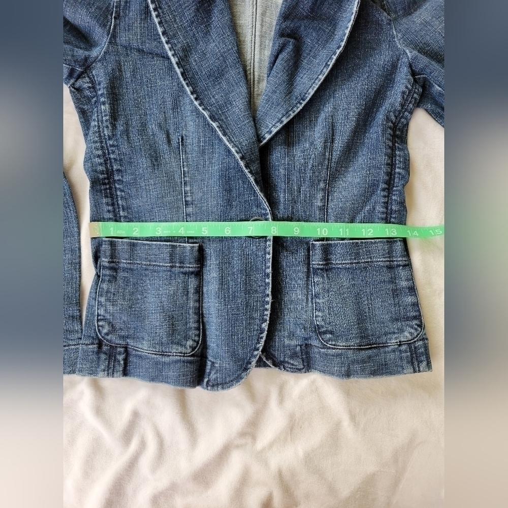 Juicy Couture Jeans Y2K denim 1 button blazer S - Picture 16 of 16